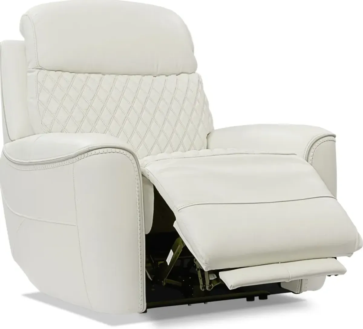 Cabrera Dual-Power Leather Recliner - White