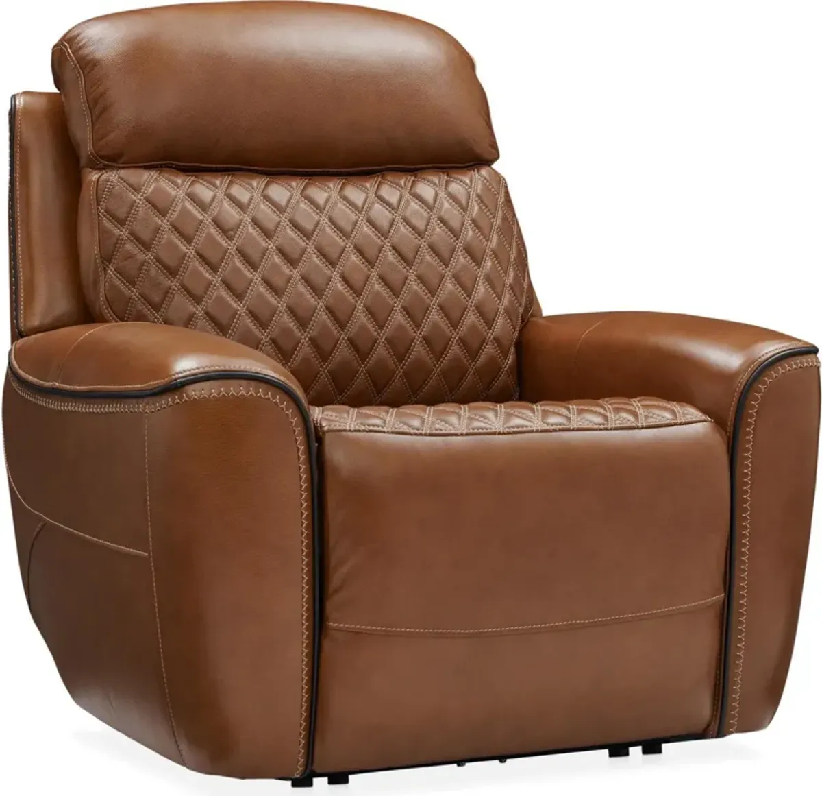 Cabrera Dual-Power Leather Recliner - Brown