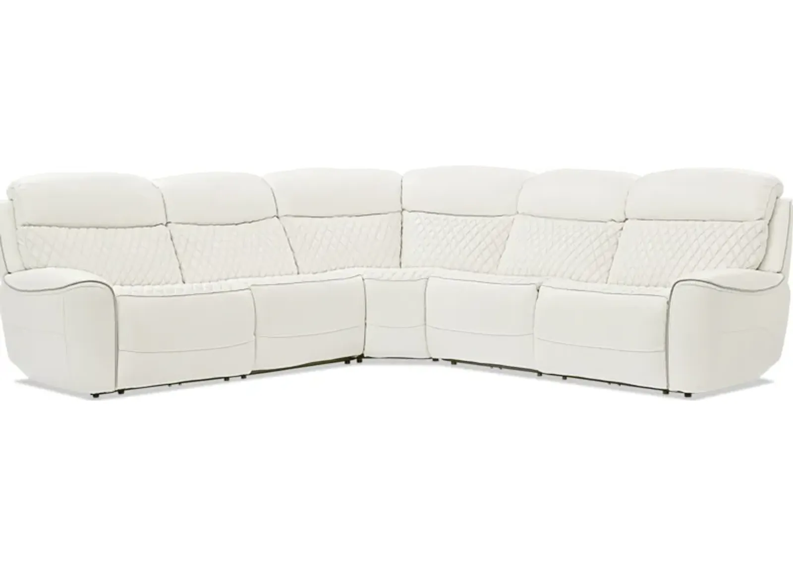 Cabrera 5-Piece Dual-Power Sectional With 3 Reclining Seats - White