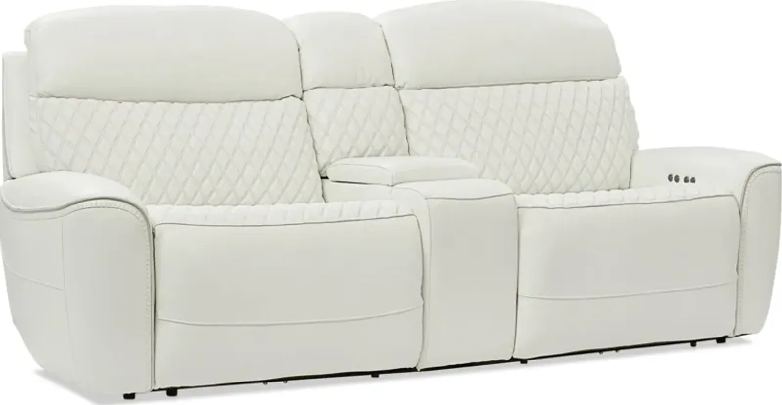 Cabrera Dual-Power Loveseat With Console - White