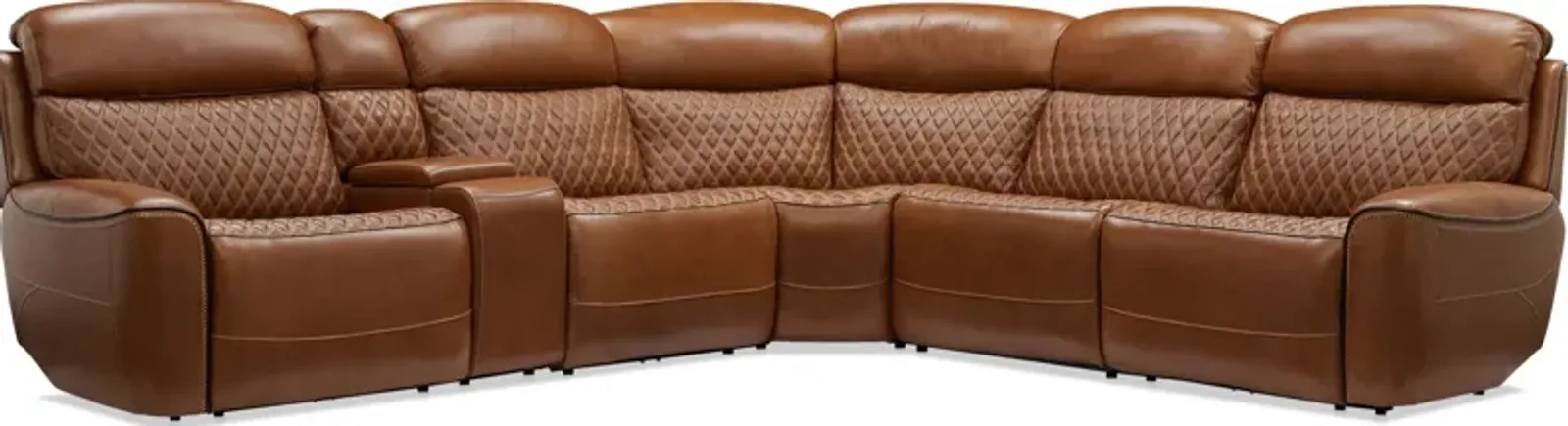 Cabrera 6-Piece Dual-Power Sectional With Console - Brown