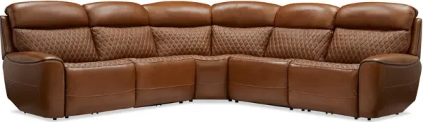 Cabrera 5-Piece Dual-Power Sectional - Brown