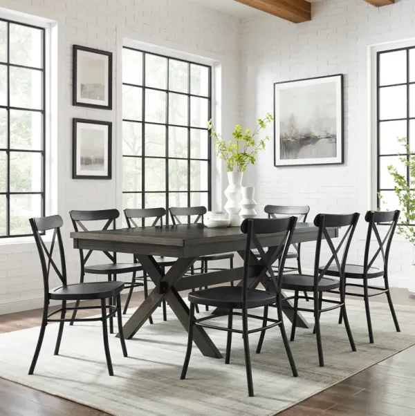 Lynn Rectangular Extendable Dining Table and 8 Lex Dining Chairs
