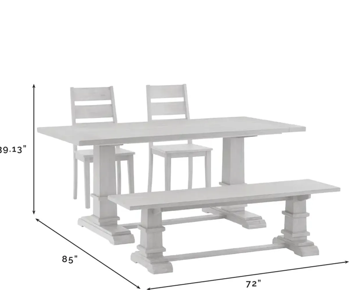 Ridgeline Dining Table, 4 Chairs and Bench