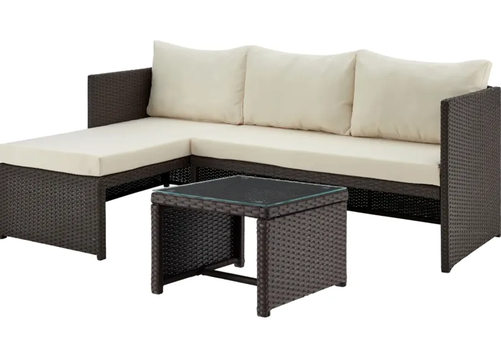 Houston Outdoor Sectional and Coffee Table - Cream