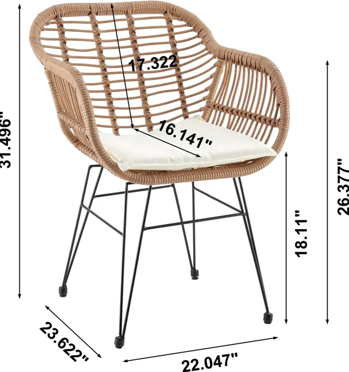 Cumberland Outdoor Set of 2 Chairs and End Table - Cream