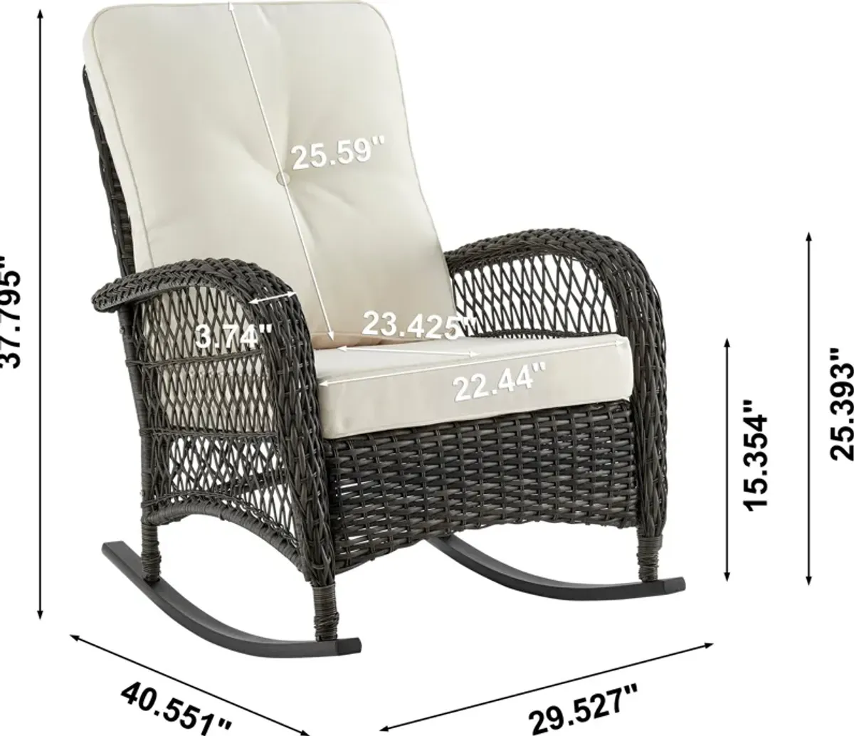 Fontana Outdoor Rocking Chair - Cream