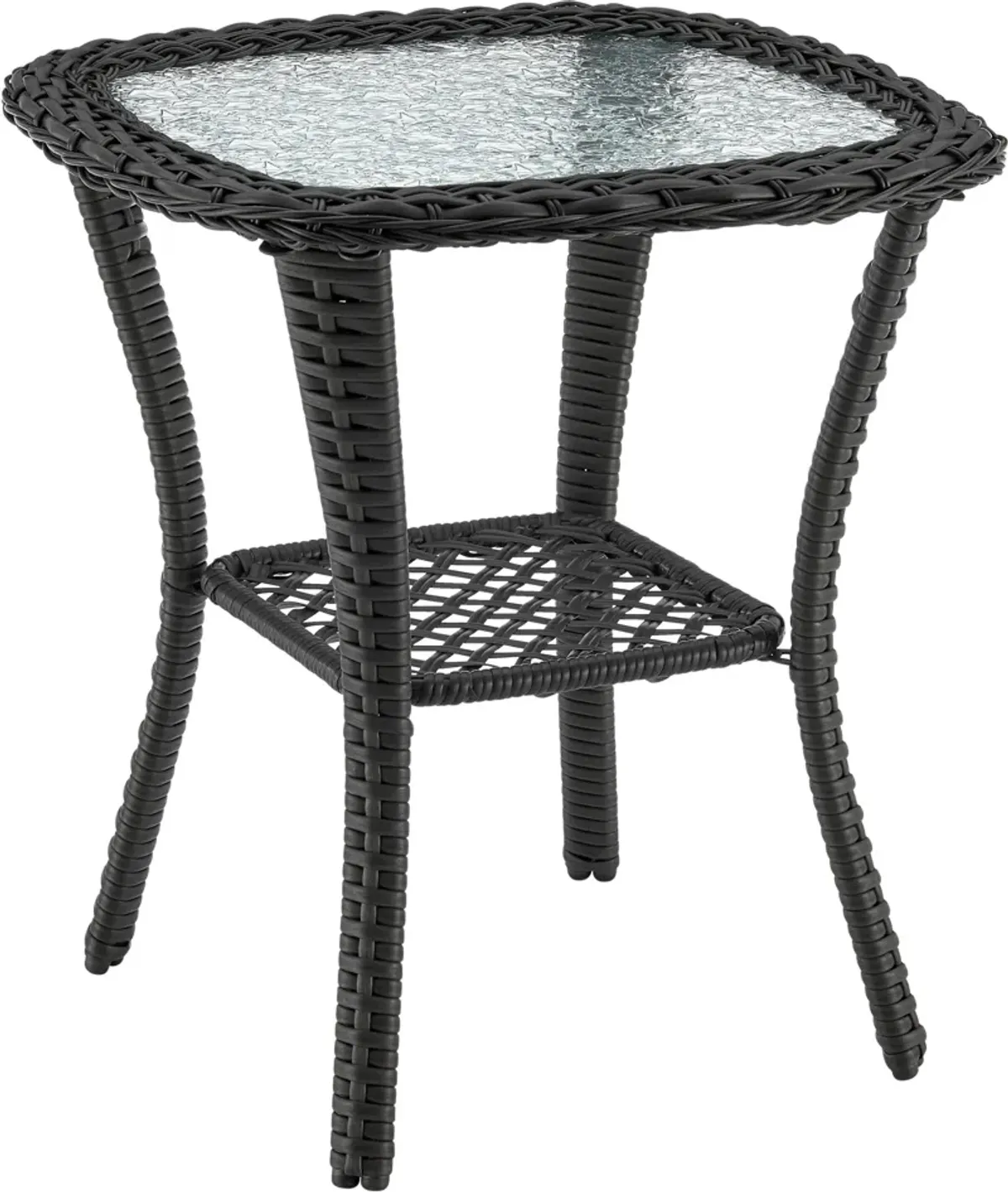 Fontana Set of 2 Outdoor Swivel Chairs and End Table - Gray