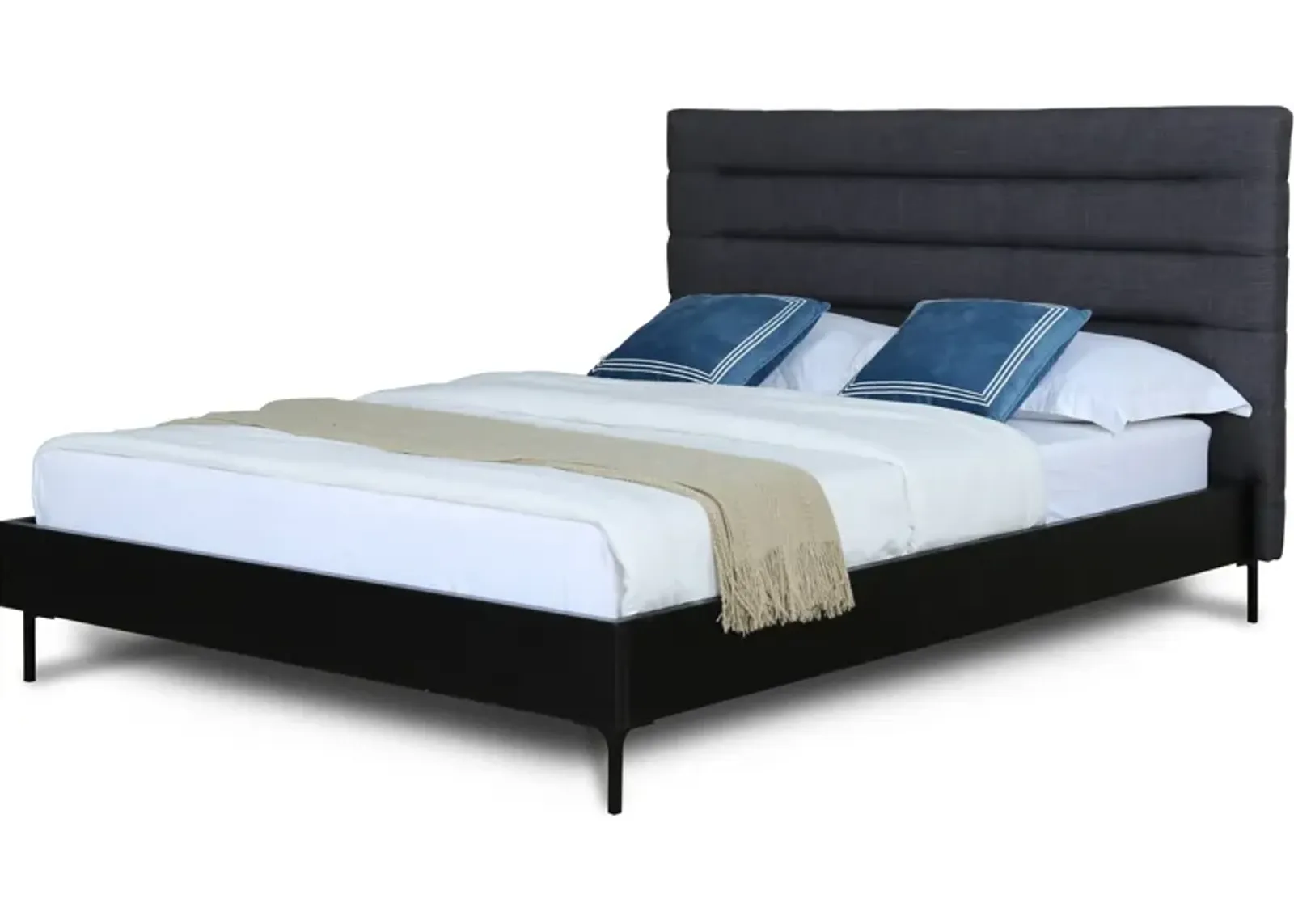 Eloise Queen Upholstered Platform Bed - Gray