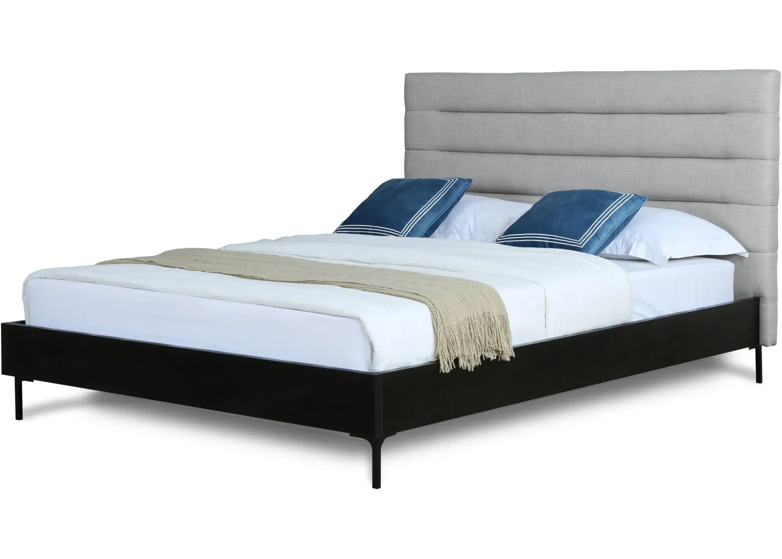 Eloise Queen Upholstered Platform Bed - Light Gray