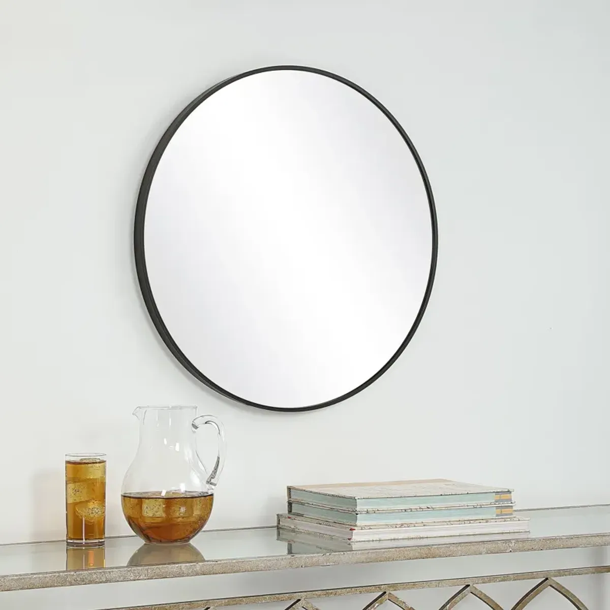 Chichester 24'' Round Wall Mirror - Black