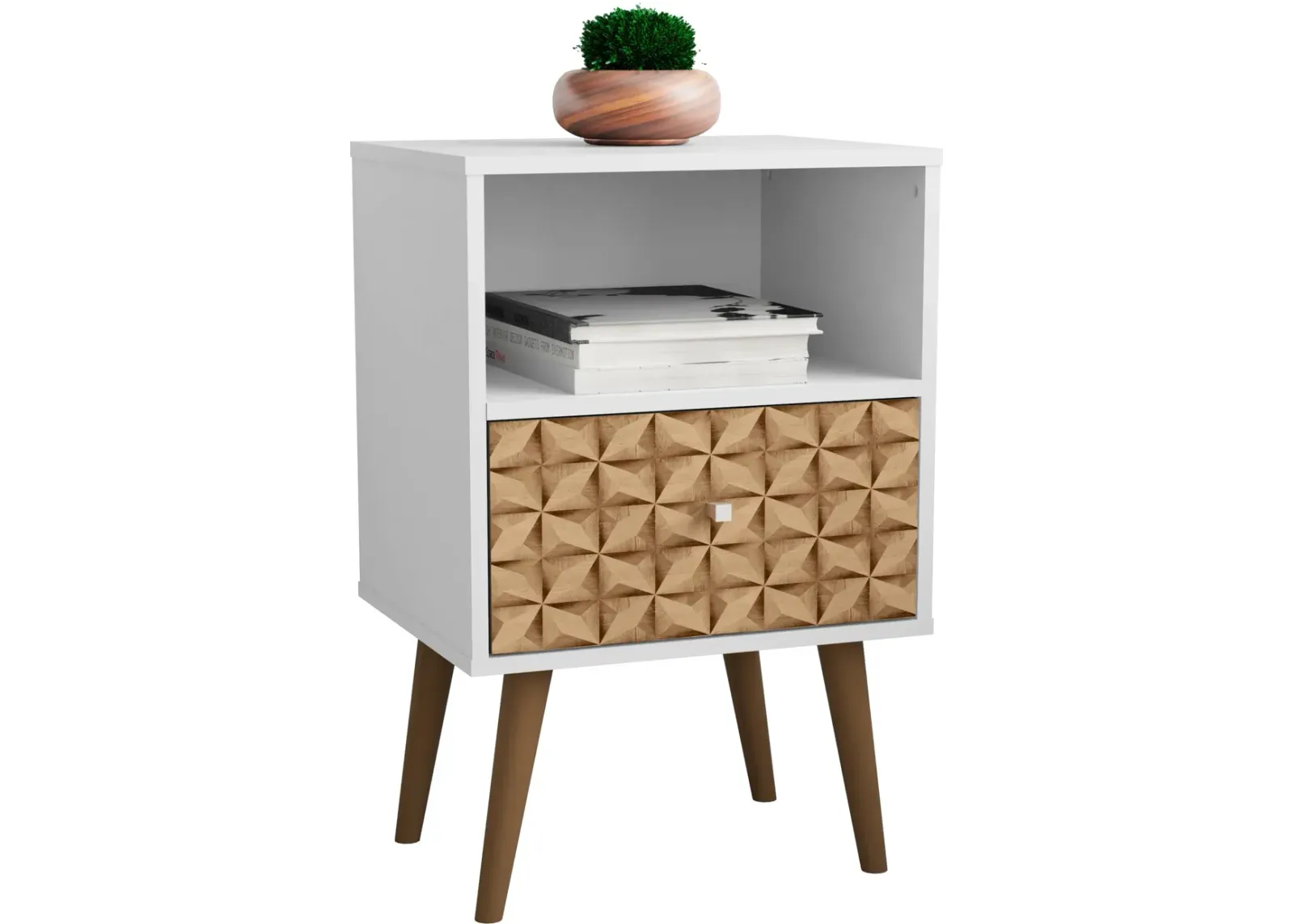 Webb Nightstand - White/Print