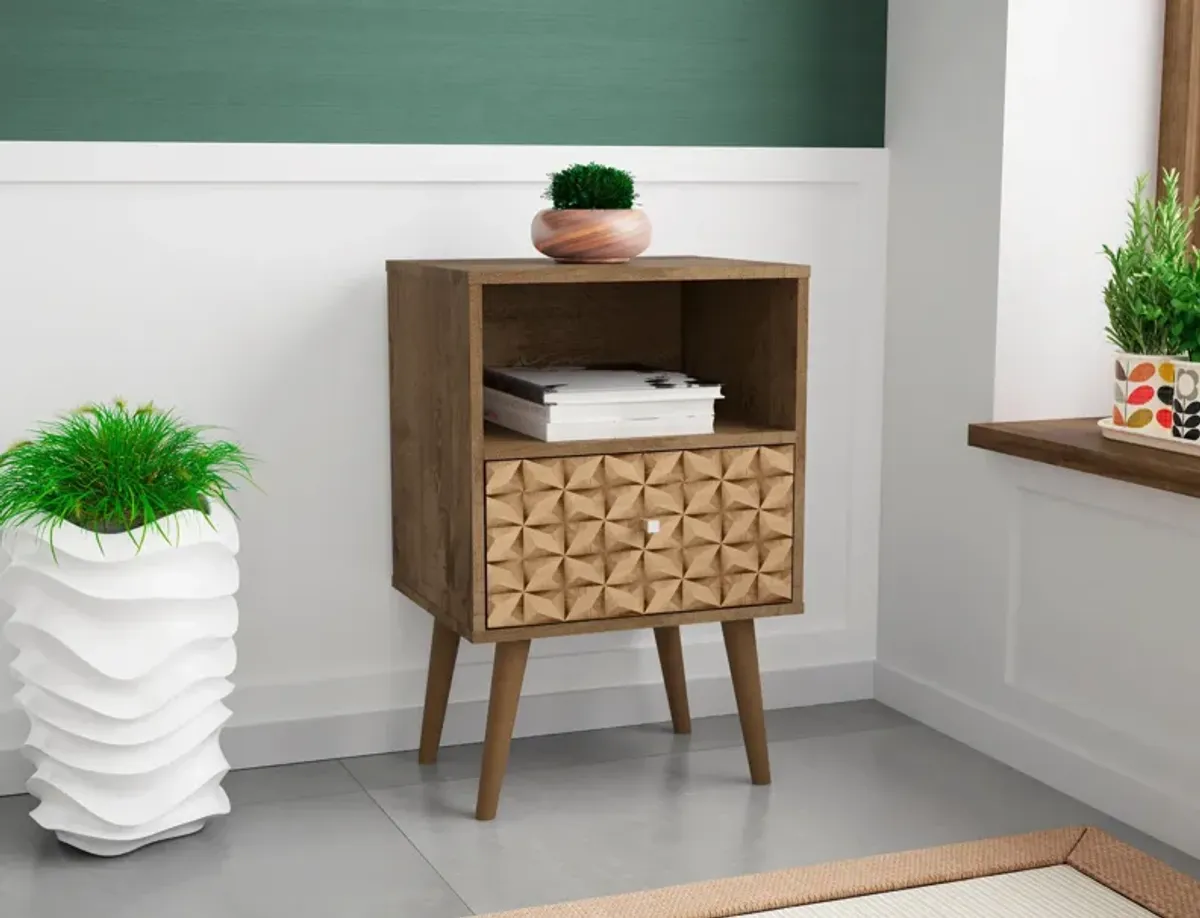 Webb Nightstand - Brown/Print