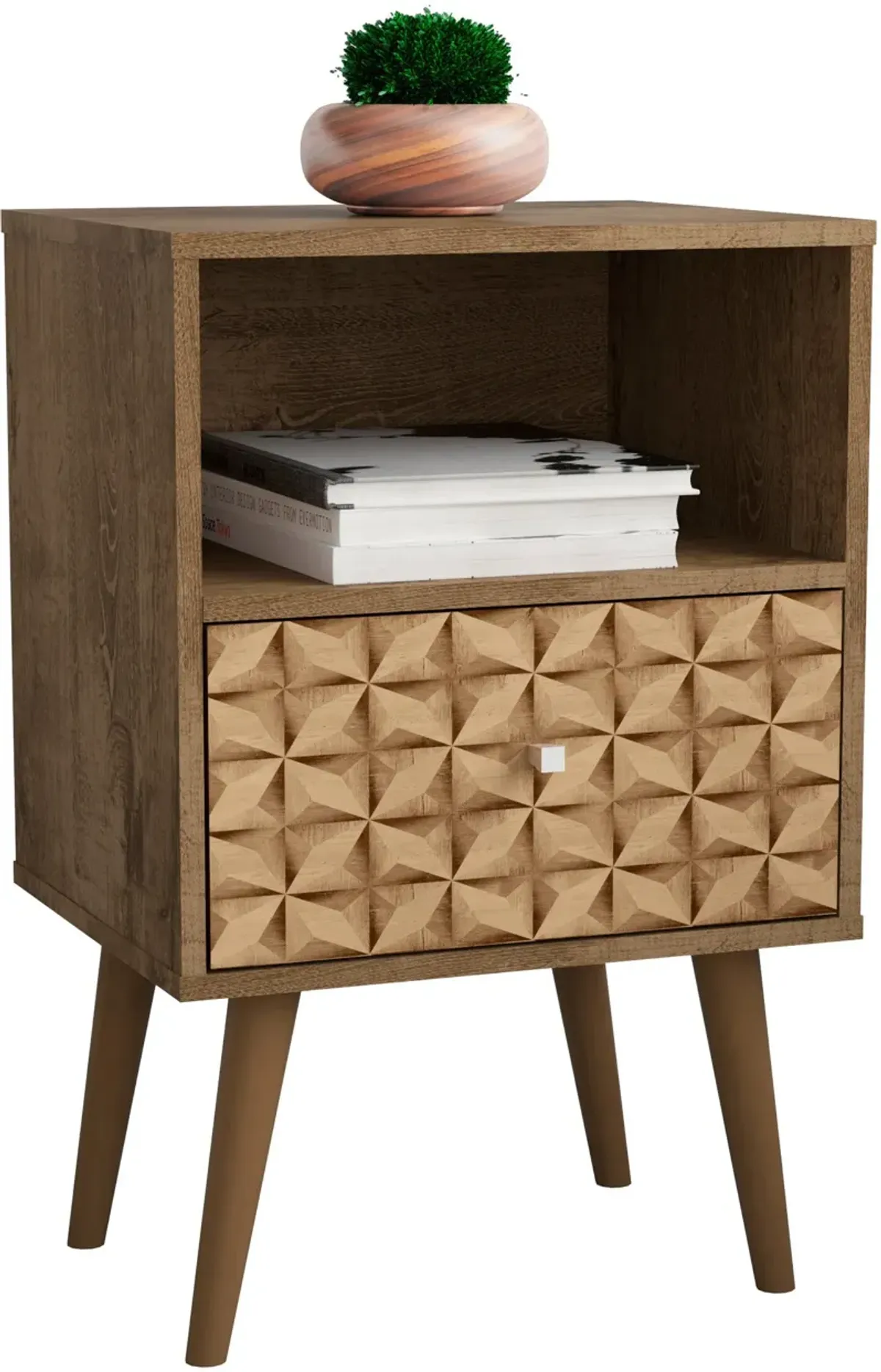 Webb Nightstand - Brown/Print