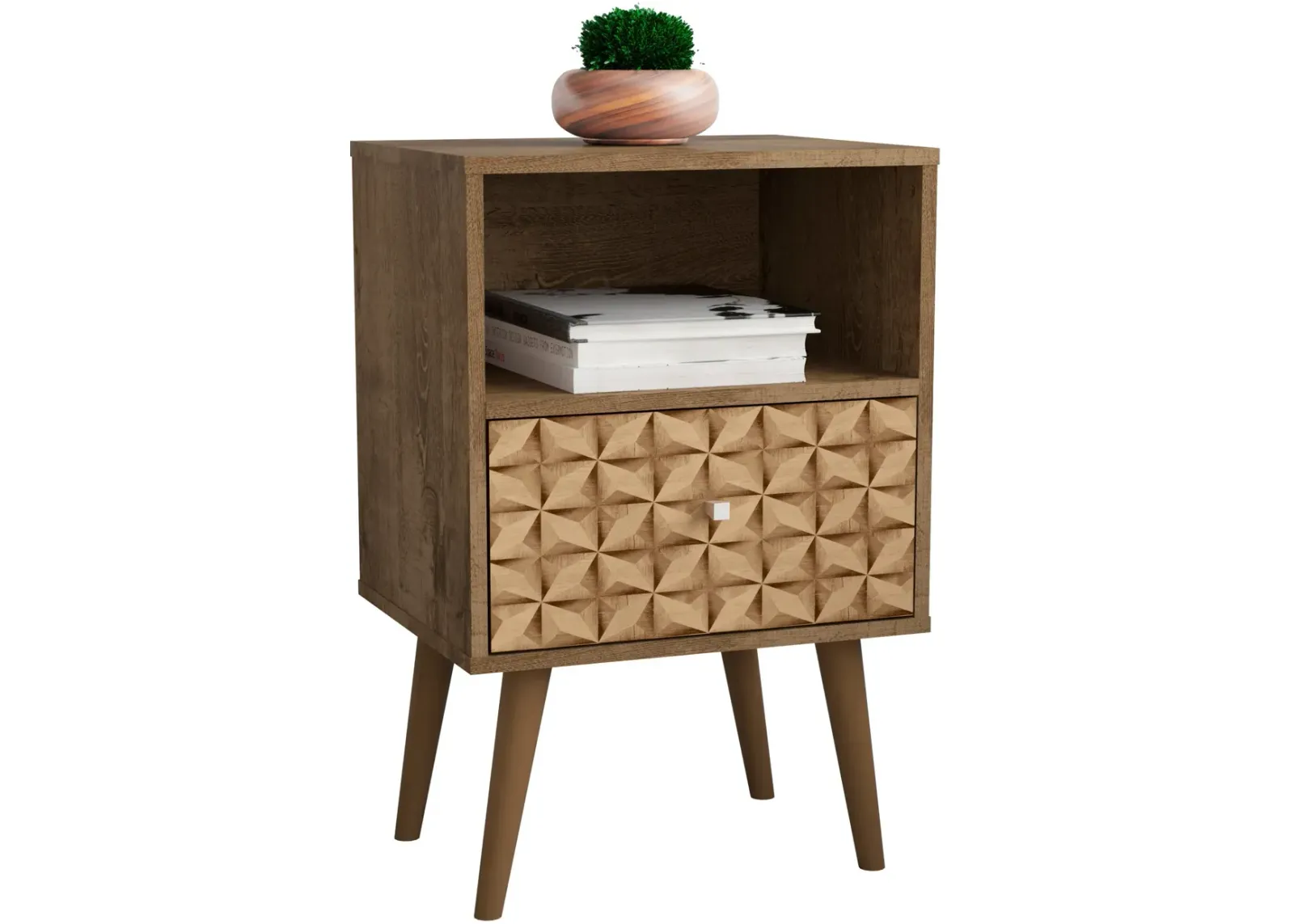 Webb Nightstand - Brown/Print