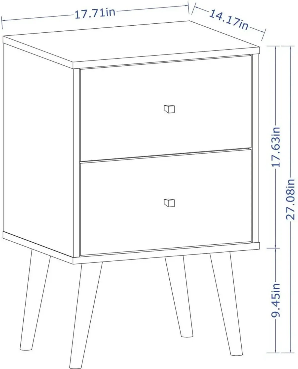 Webb 2 Drawer Nightstand - White