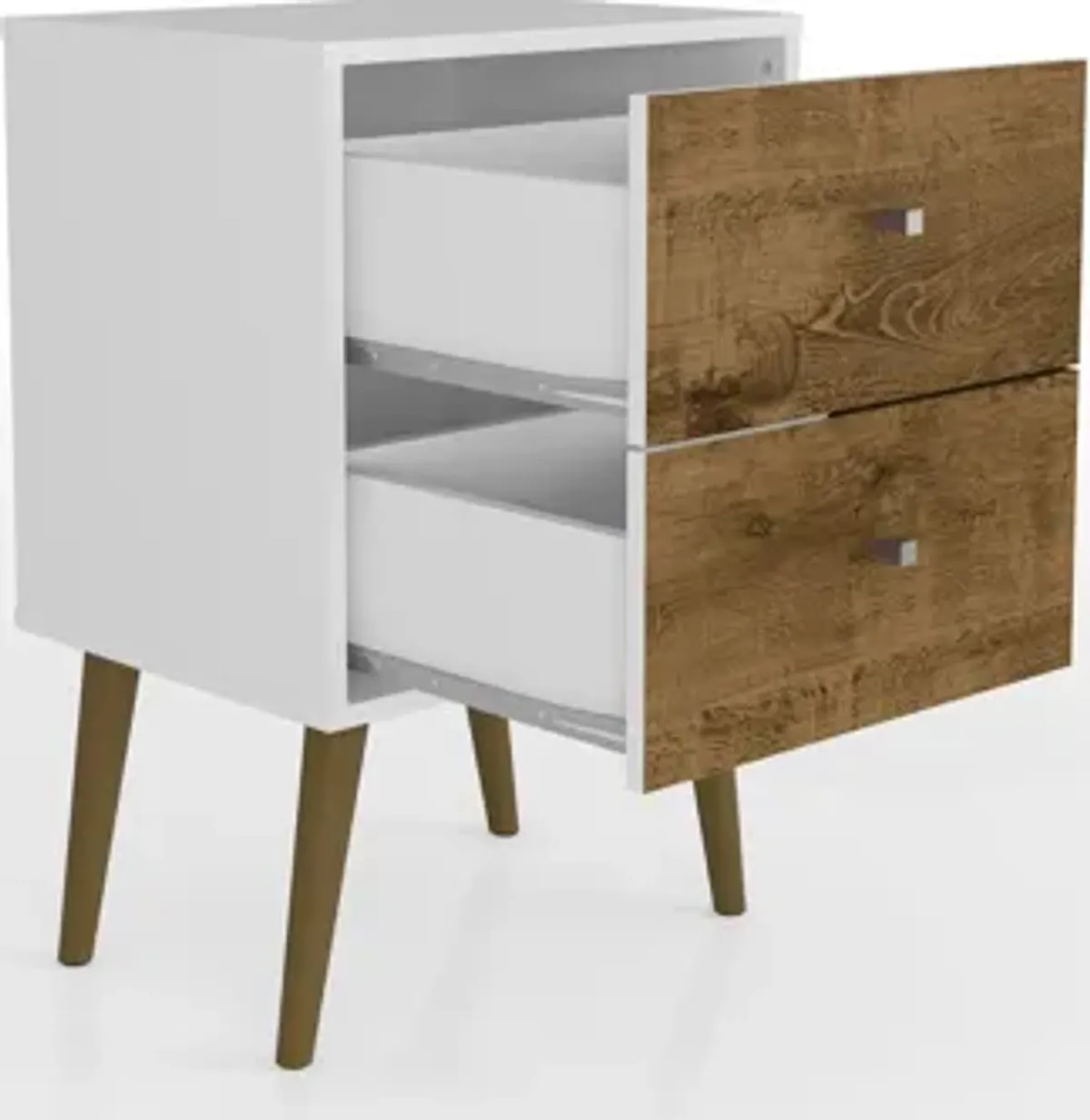 Webb 2 Drawer Nightstand - White/Brown