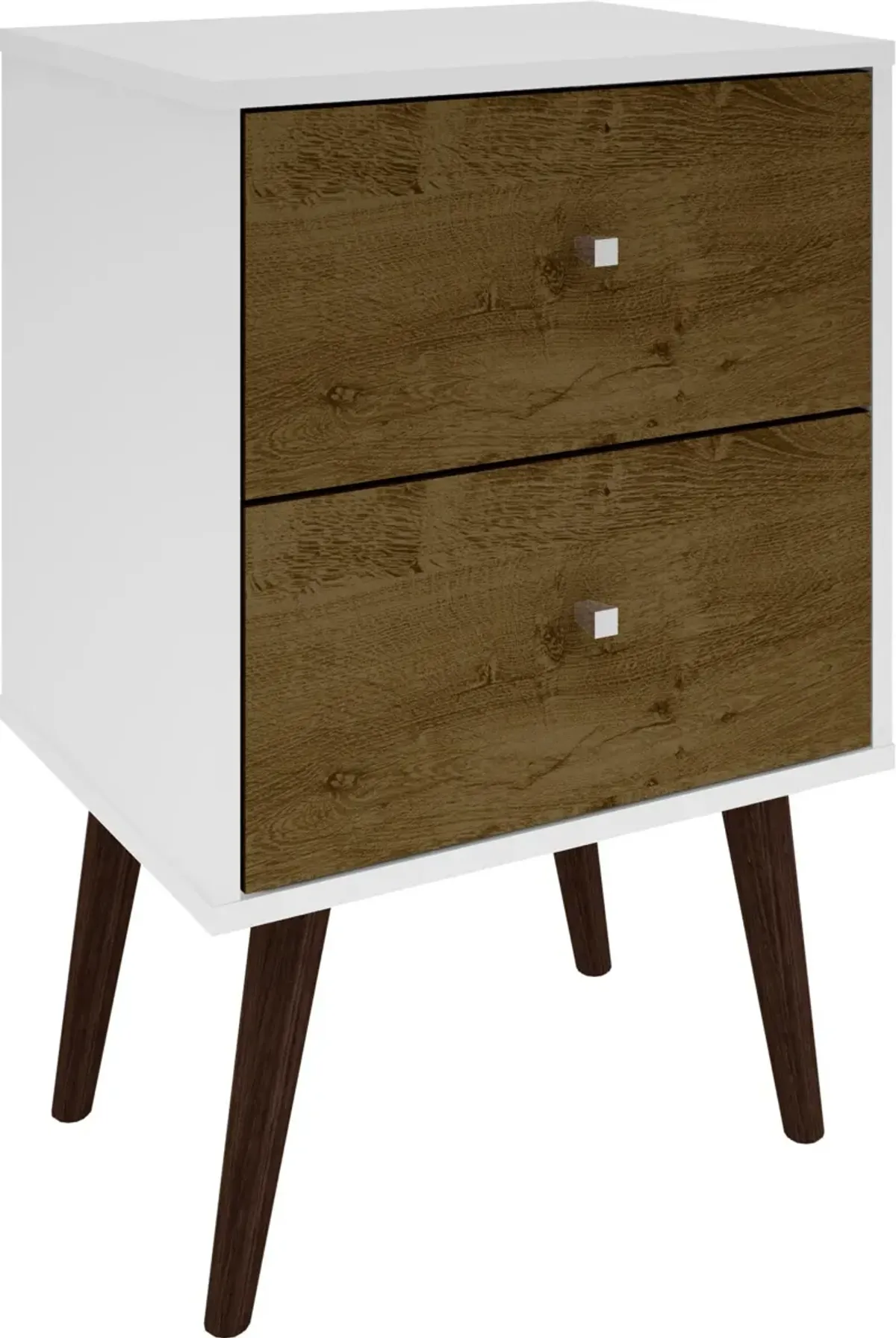 Webb 2 Drawer Nightstand - White/Brown