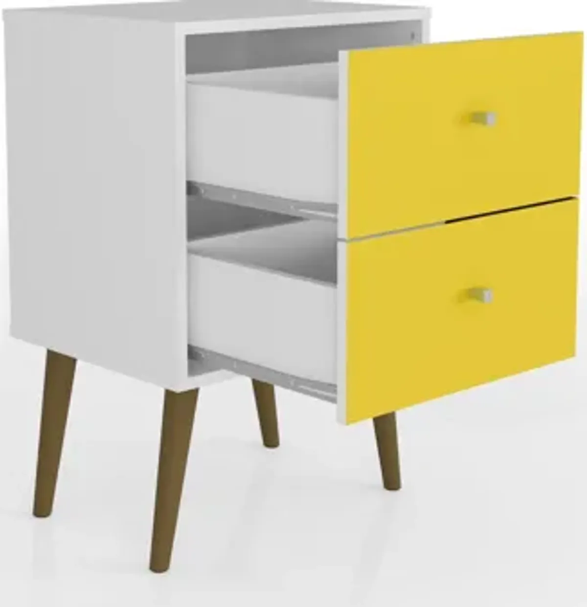 Webb 2 Drawer Nightstand - White/Yellow