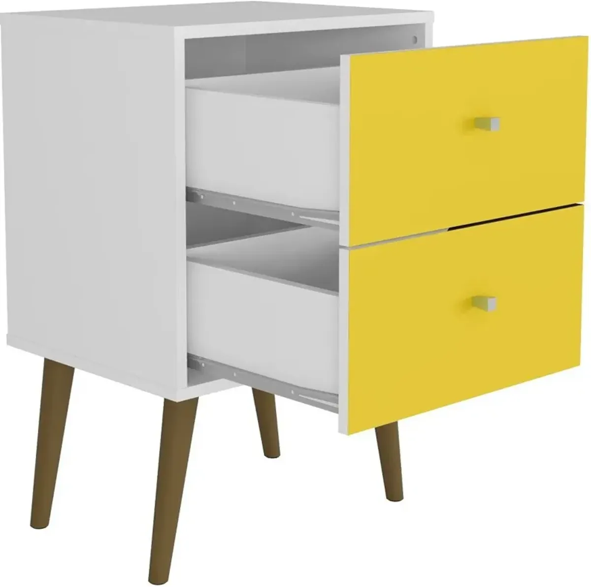 Webb 2 Drawer Nightstand - White/Yellow