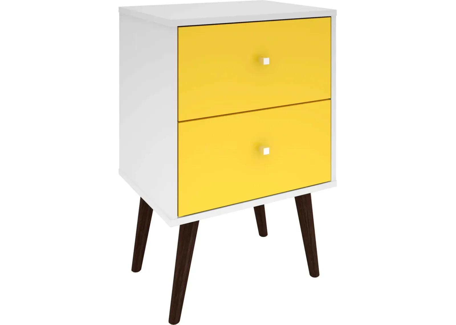 Webb 2 Drawer Nightstand - White/Yellow