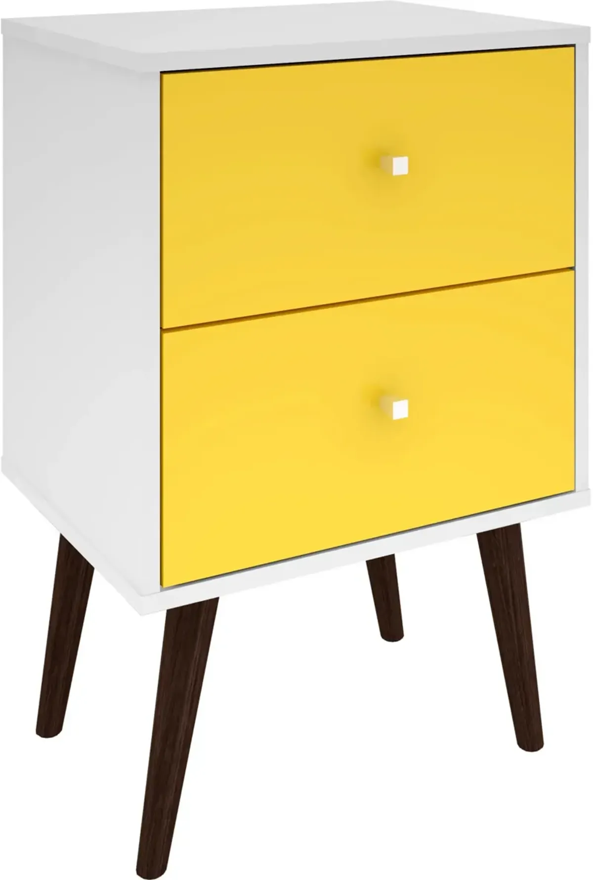 Webb 2 Drawer Nightstand - White/Yellow