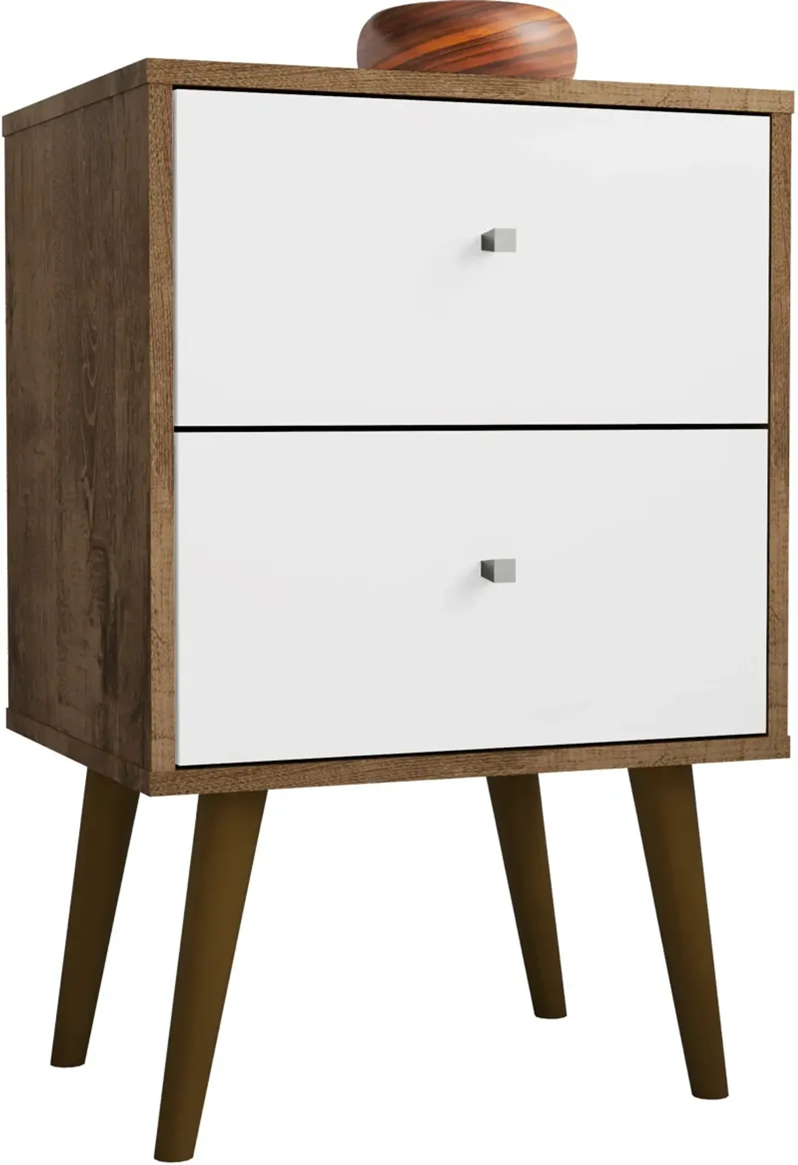 Webb 2 Drawer Nightstand - Brown/White