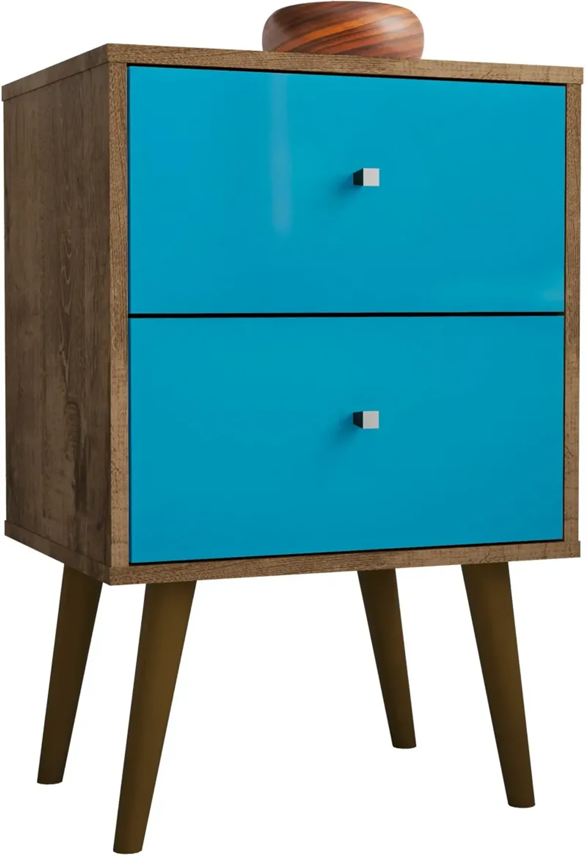 Webb 2 Drawer Nightstand - Brown/Blue