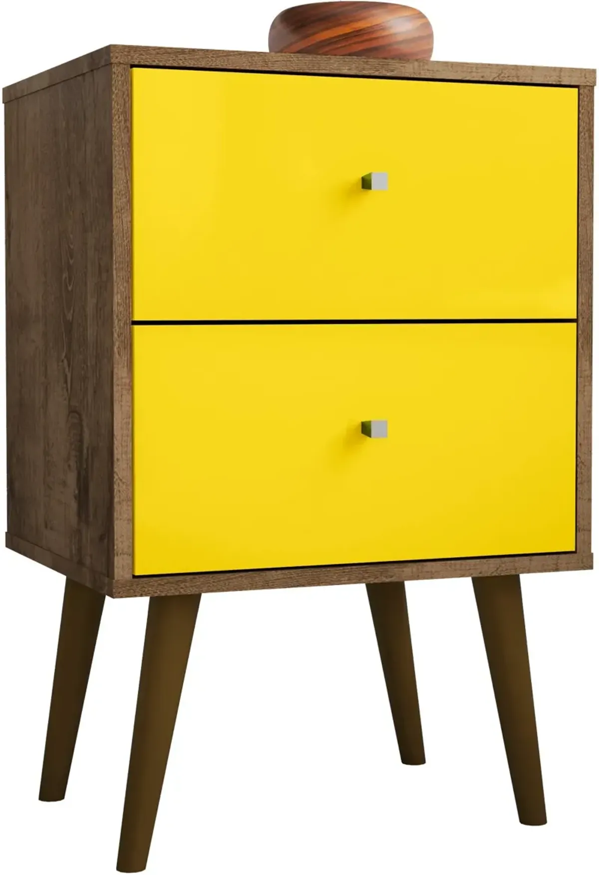 Webb 2 Drawer Nightstand - Brown/Yellow