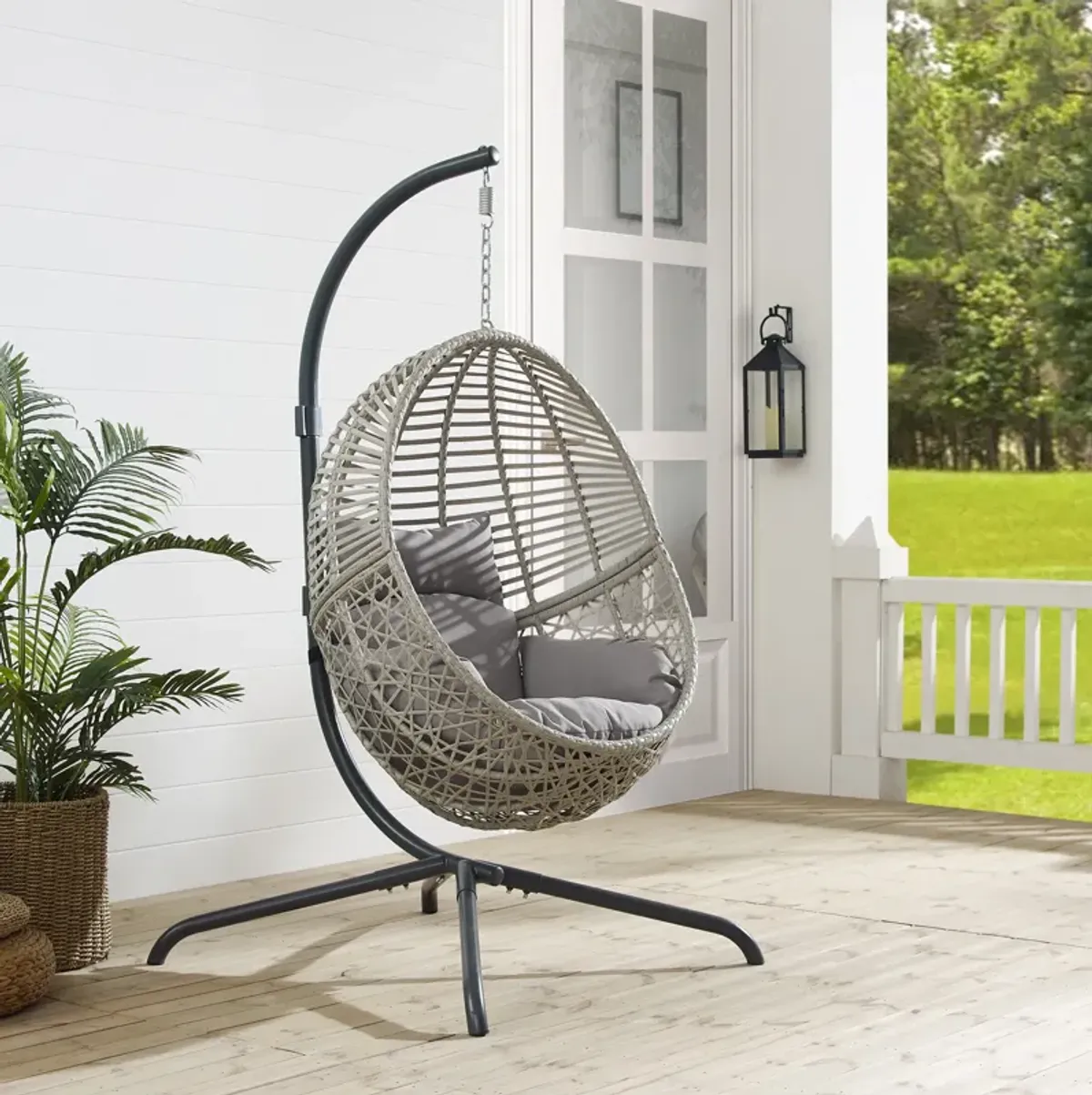 Manistee Indoor/Outdoor Hanging Egg Chair - Gray