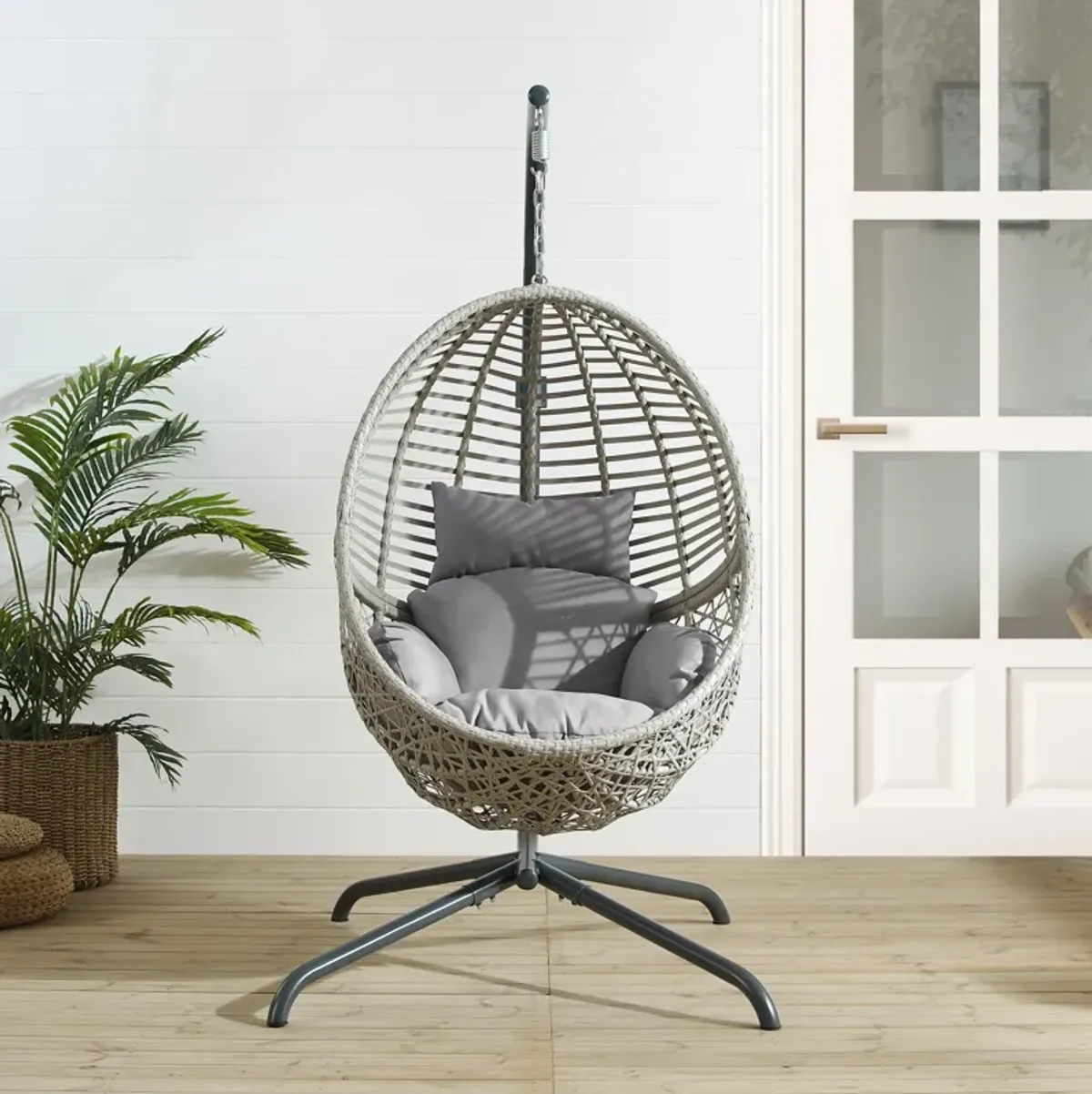 Manistee Indoor/Outdoor Hanging Egg Chair - Gray