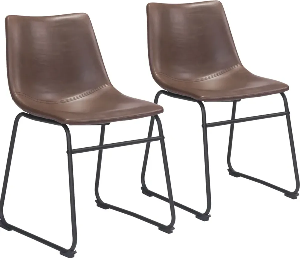 Zion Set of 2 Dining Chairs - Espresso