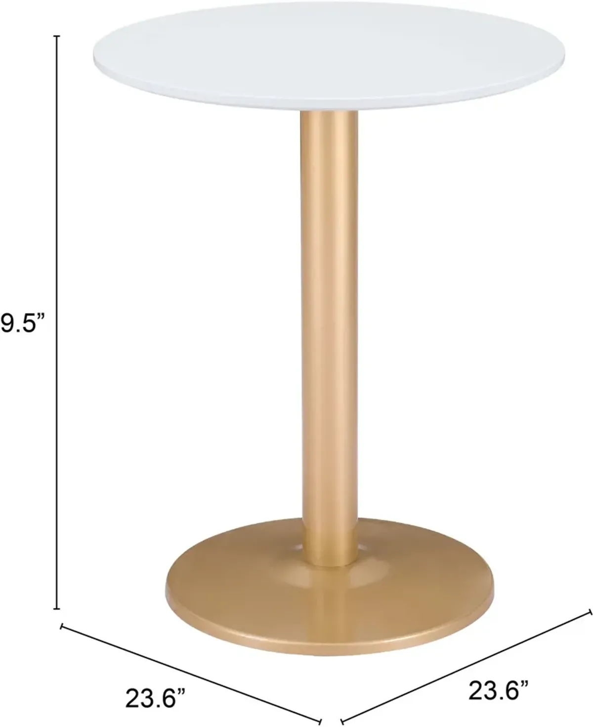 Hadassah Bistro Table - White/Gold