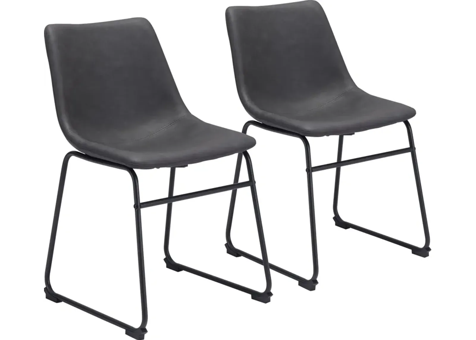 Zion Set of 2 Dining Chairs - Charcoal