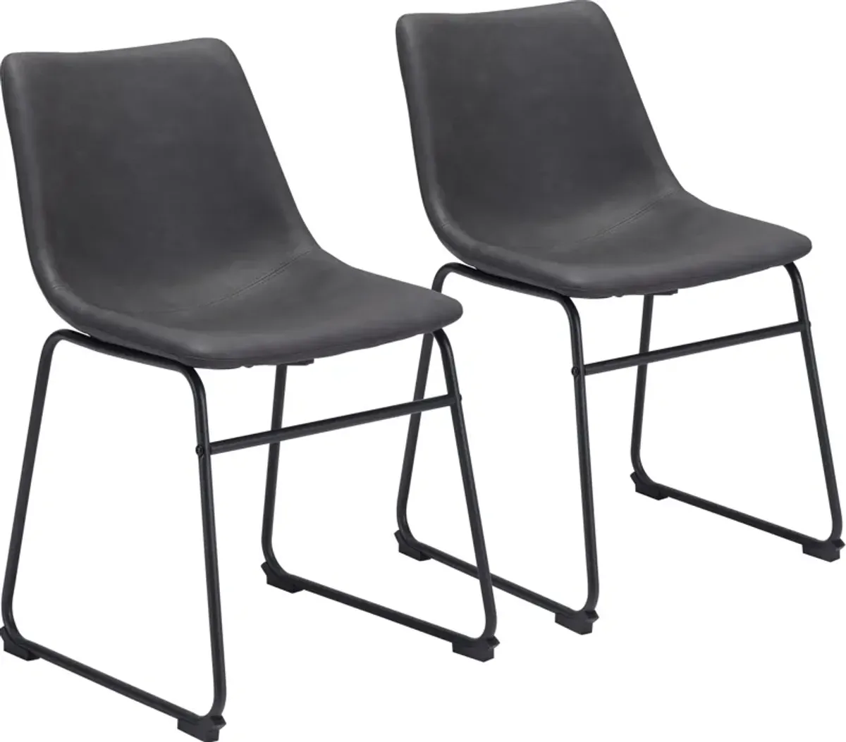 Zion Set of 2 Dining Chairs - Charcoal