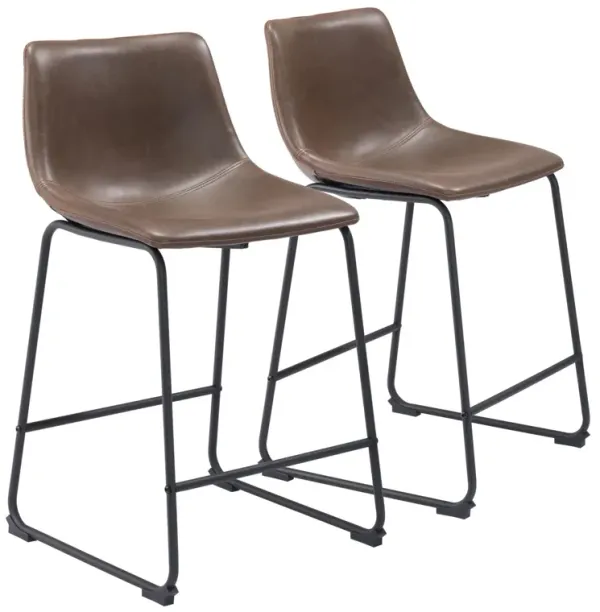 Zion Set of 2 Counter-Height Stools - Espresso