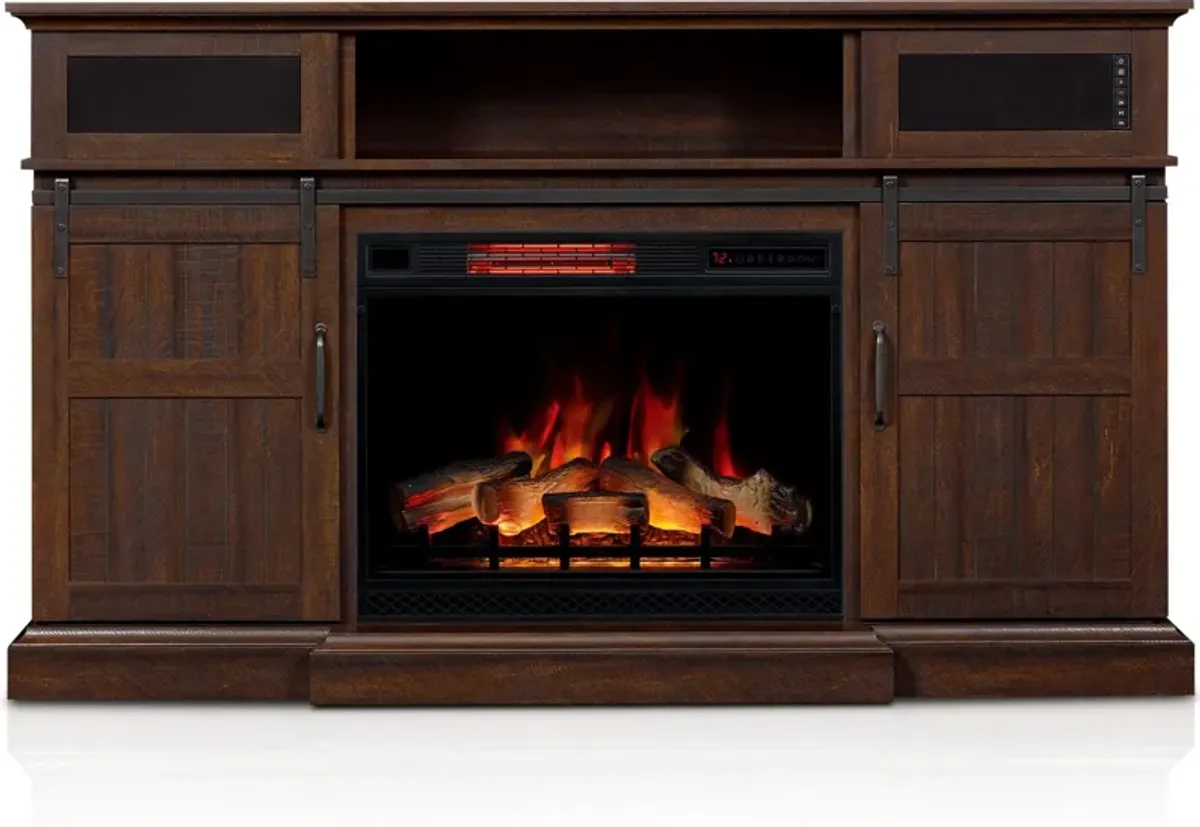 Hunter Fireplace TV Stand - Brown