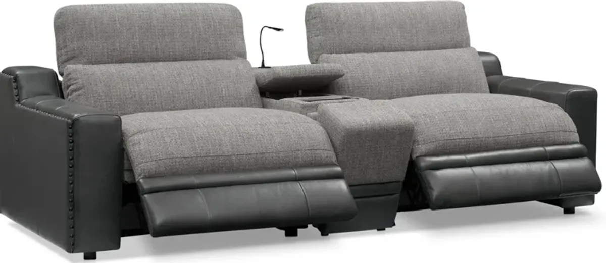 Bridgeport 3-Piece Dual-Power Reclining Sofa with Console – Gray