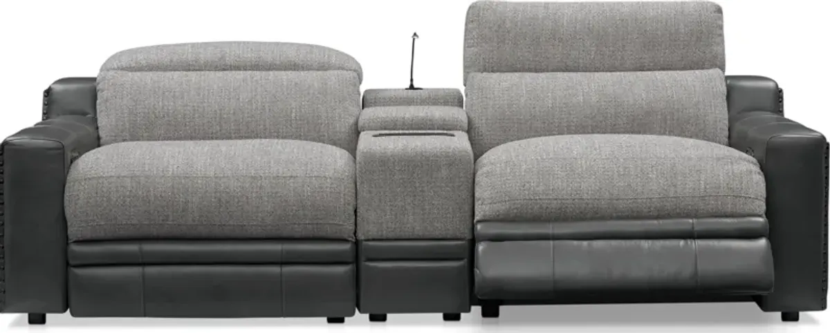 Bridgeport 3-Piece Dual-Power Reclining Sofa with Console – Gray