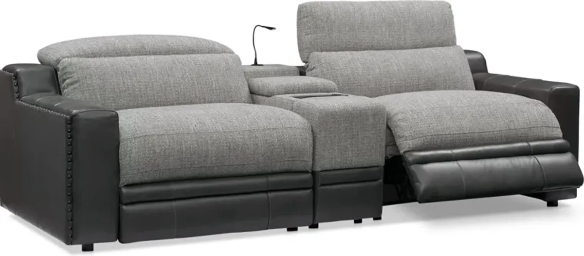 Bridgeport 3-Piece Dual-Power Reclining Sofa with Console – Gray