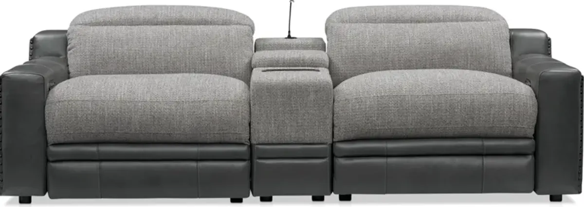 Bridgeport 3-Piece Dual-Power Reclining Sofa with Console – Gray