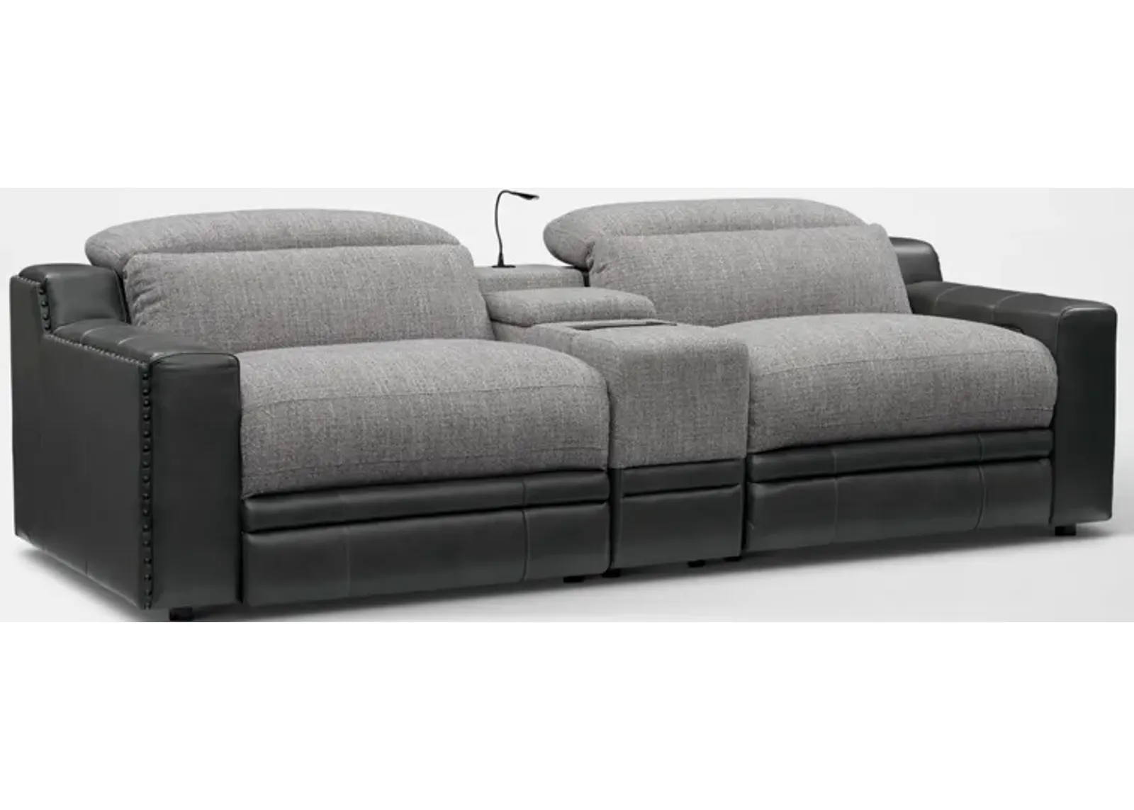 Bridgeport 3-Piece Dual-Power Reclining Sofa with Console – Gray