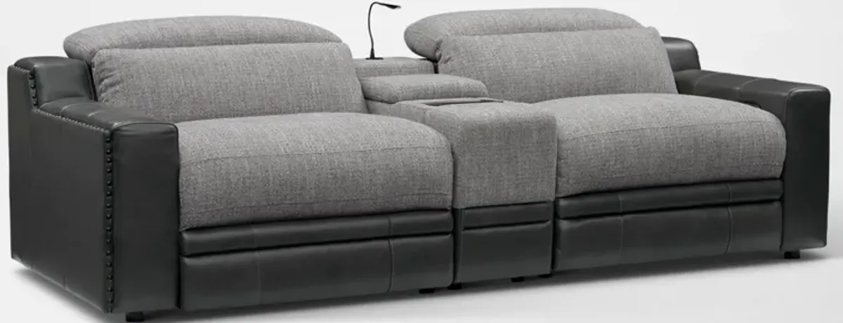 Bridgeport 3-Piece Dual-Power Reclining Sofa with Console – Gray