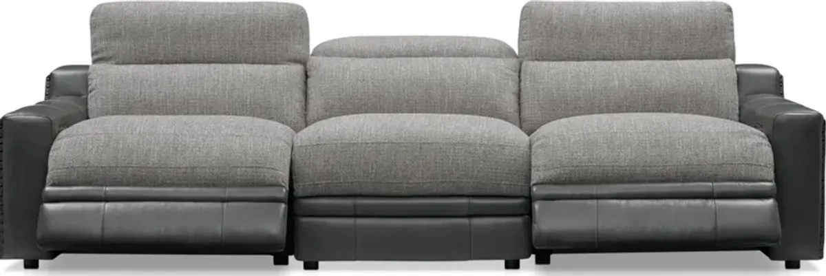 Bridgeport 3-Piece Dual-Power Reclining Sofa – Gray