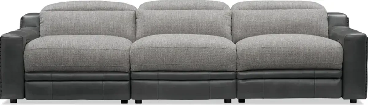 Bridgeport 3-Piece Dual-Power Reclining Sofa – Gray