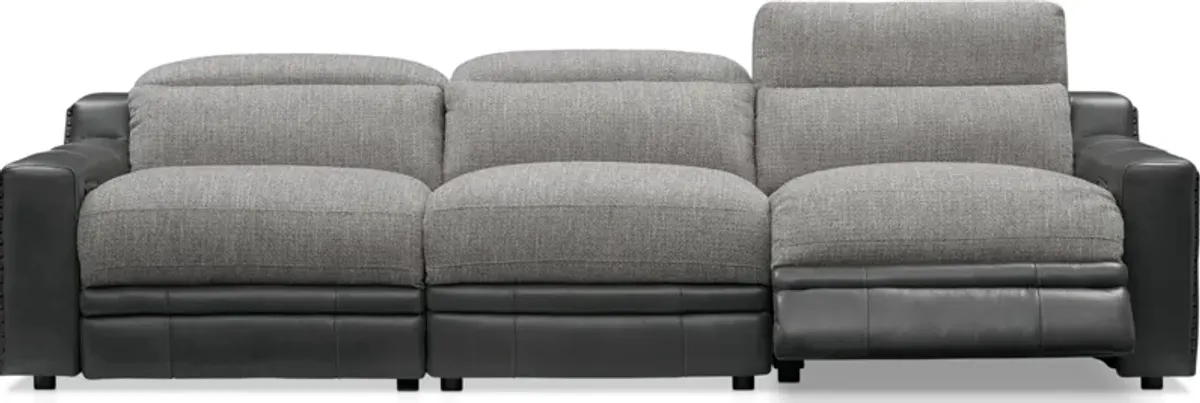 Bridgeport 3-Piece Dual-Power Reclining Sofa – Gray