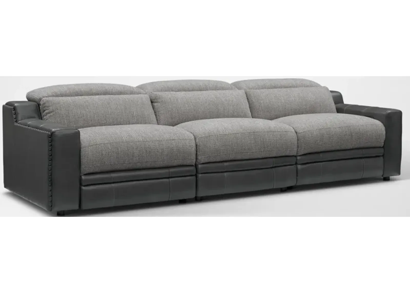 Bridgeport 3-Piece Dual-Power Reclining Sofa – Gray