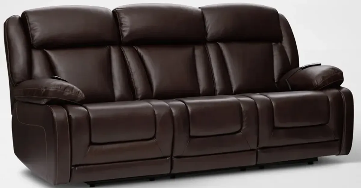 Palermo Triple-Power Reclining Sofa and Loveseat Set - Brown