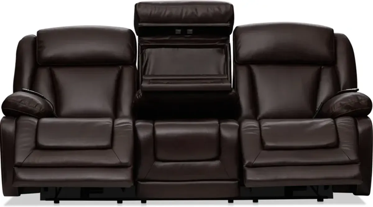 Palermo Triple-Power Reclining Sofa and Loveseat Set - Brown