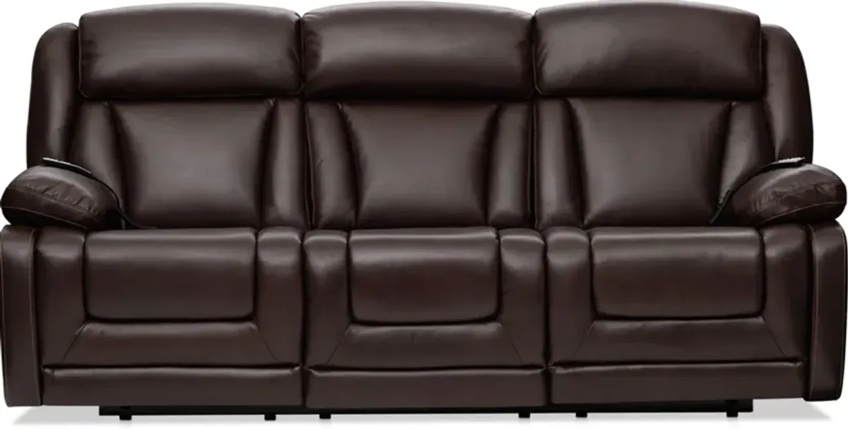 Palermo Triple-Power Reclining Sofa and Loveseat Set - Brown